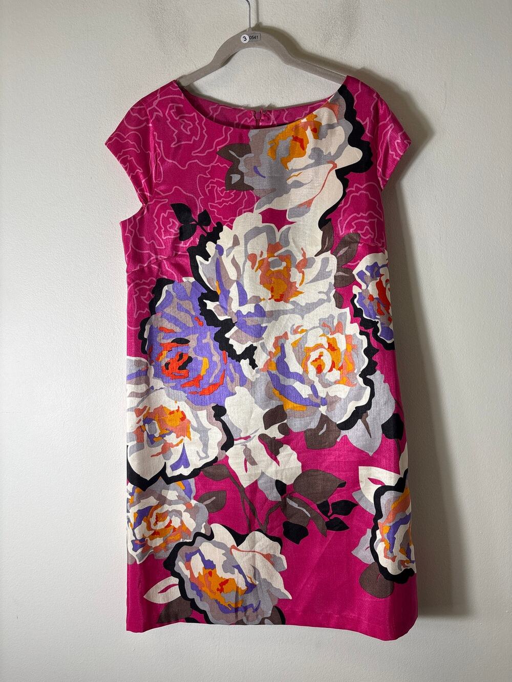 Tiana B. Hot Pink Floral Cap Sleeve Knee Length Dress Sz 8